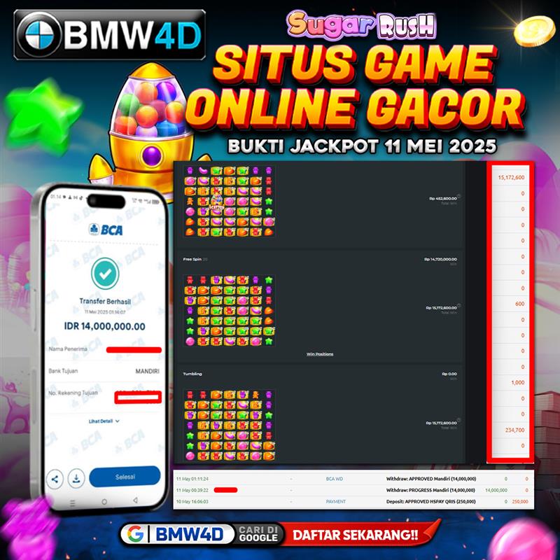 𝐈𝐃 𝐊𝐢𝐧𝐠𝐬**** 𝐑𝐚𝐢𝐡 𝐉𝐚𝐜𝐤𝐩𝐨𝐭 𝐑𝐩 𝟏𝟒 𝐉𝐮𝐭𝐚 𝐝𝐚𝐫𝐢 𝐒𝐮𝐠𝐚𝐫 𝐑𝐮𝐬𝐡 𝐁𝐞𝐫𝐦𝐨𝐝𝐚𝐥 𝐑𝐩 𝟐𝟓𝟎 𝐑𝐢𝐛𝐮 𝐝𝐢 𝐁𝐌𝐖𝟒𝐃