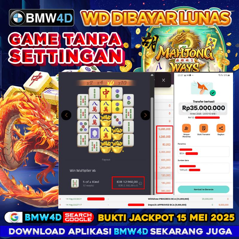 𝐈𝐃 𝐓𝐨𝐧𝐠***** 𝐌𝐞𝐧𝐚𝐧𝐠 𝐁𝐞𝐬𝐚𝐫 𝐑𝐩 𝟑𝟓.𝟎𝟎𝟎.𝟎𝟎𝟎 𝐝𝐚𝐫𝐢 𝐌𝐚𝐡𝐣𝐨𝐧𝐠 𝐖𝐚𝐲𝐬 𝟐 𝐝𝐢 𝐁𝐌𝐖𝟒𝐃!