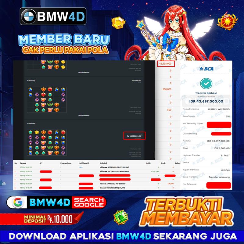 𝐈𝐃 𝐖𝐚𝐡**** 𝐌𝐞𝐧𝐚𝐧𝐠 𝐑𝐩 𝟒𝟑.𝟔𝟗𝟕.𝟎𝟎𝟎 𝐁𝐞𝐫𝐦𝐨𝐝𝐚𝐥 𝐑𝐩 𝟓𝟎𝟎.𝟎𝟎𝟎 𝐝𝐢 𝐆𝐚𝐦𝐞 𝐒𝐭𝐚𝐫𝐥𝐢𝐠𝐡𝐭 𝐏𝐫𝐢𝐧𝐜𝐞𝐬𝐬 𝟏𝟎𝟎𝟎 𝐁𝐌𝐖𝟒𝐃